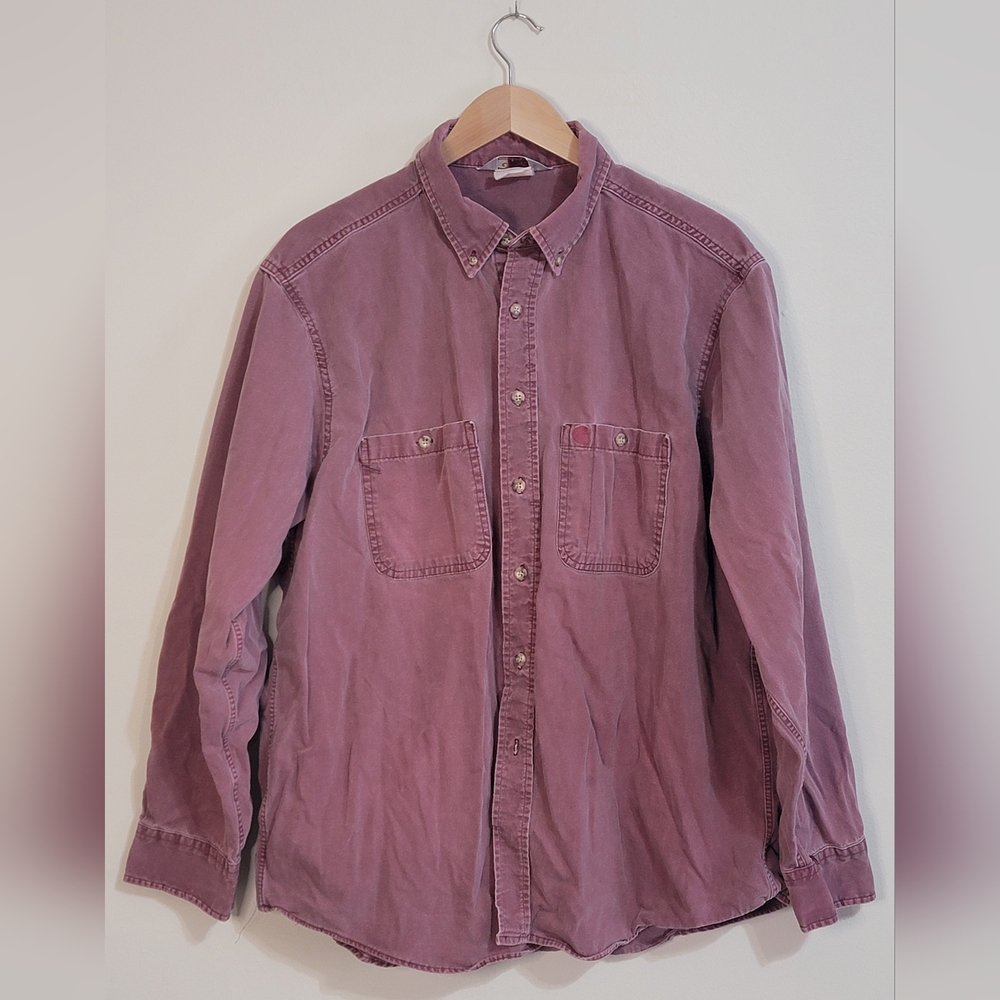 Carhartt Men's Casual Purple Button Down Shirt